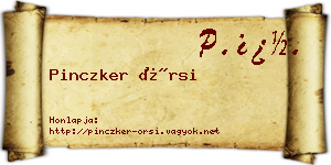 Pinczker Örsi névjegykártya